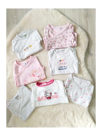 Lot de 7 bodys bébé fille 3 mois manches longues