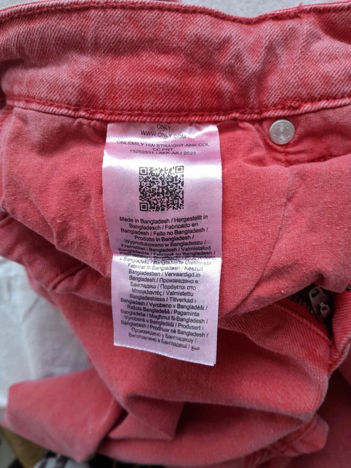 Jean taille haute rouge clair Only 28/32 - photo numéro 5