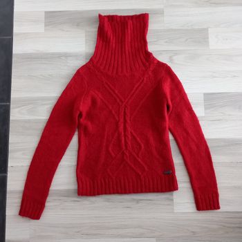 Pull à col roulé femme rouge Creeks taille 36