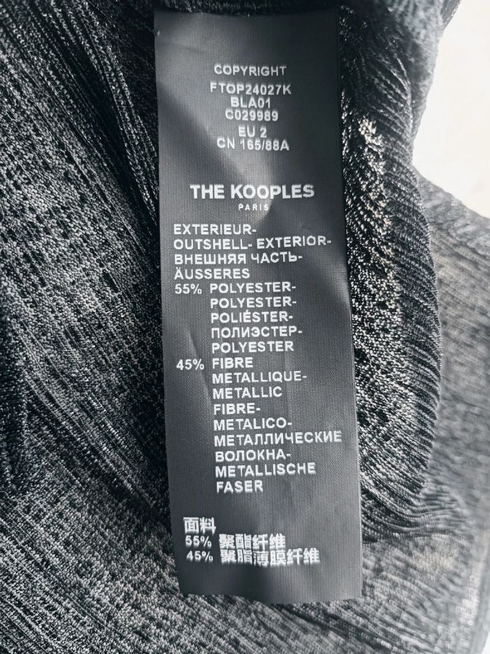 Blouse noir lurex Taille 2 (38) The Kooples Neuf avec étiquette - photo numéro 5