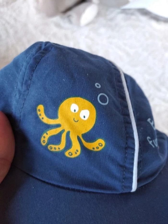 Casquette Garçon 6/12 mois taille 47 Explorer Poisson Pieuvre Mer - photo numéro 6