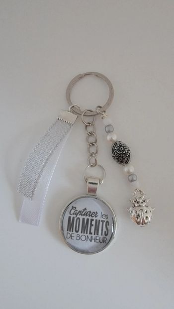 Cadeau pensées positives, porte clé message bijoux de sac " capturer les moments du bonheur "