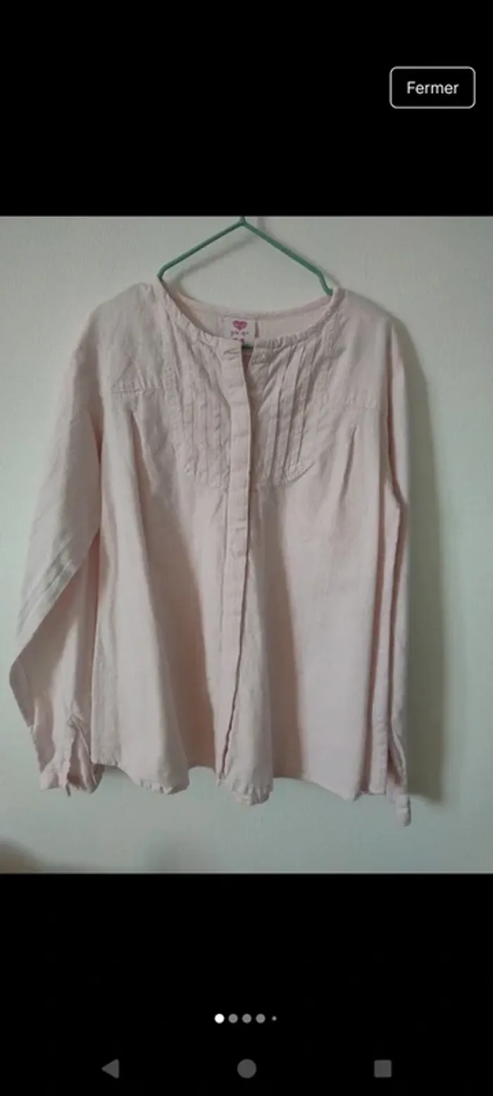 Chemise fille en 100% coton