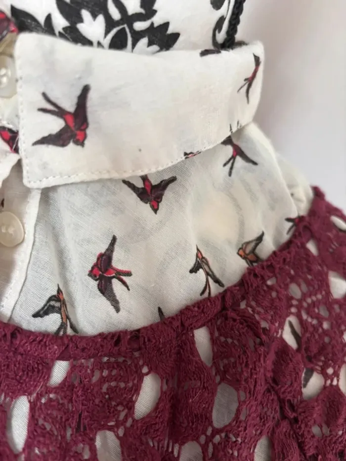 Pull en crochet et chemisier taille M - photo numéro 6