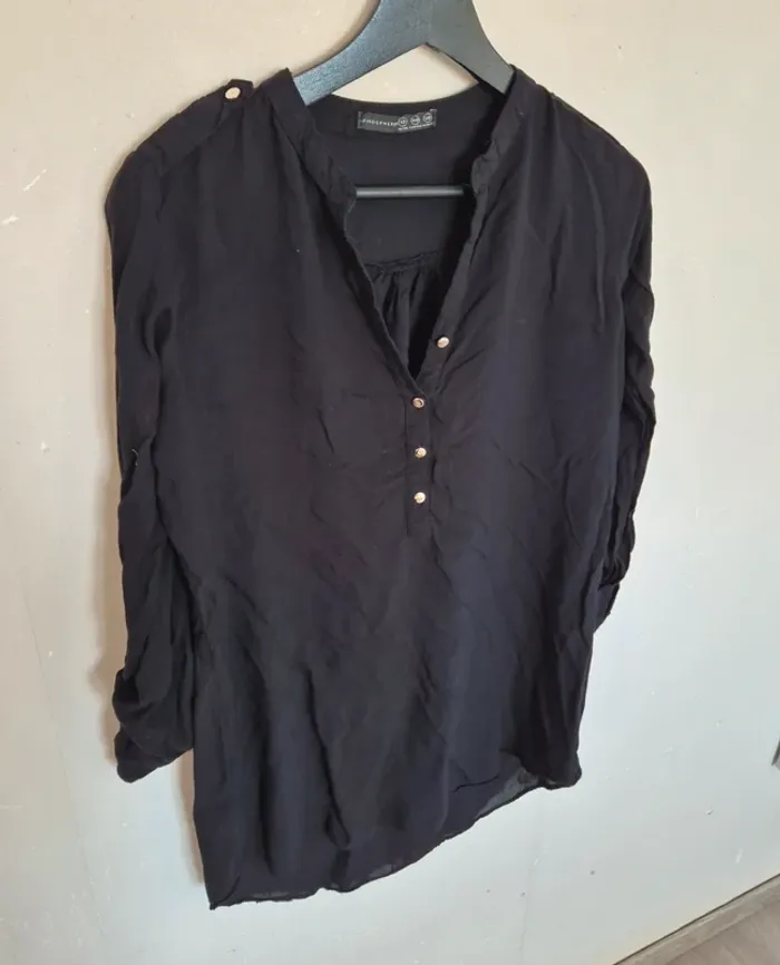 blouse noire boutonnée atmosphère taille 40 - photo numéro 1
