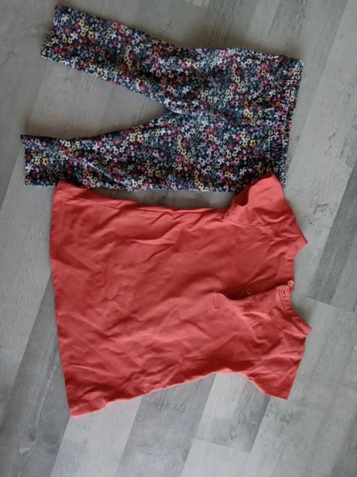 Ensemble fille, legging fleurs et teeshirt ,18 mois - photo numéro 4