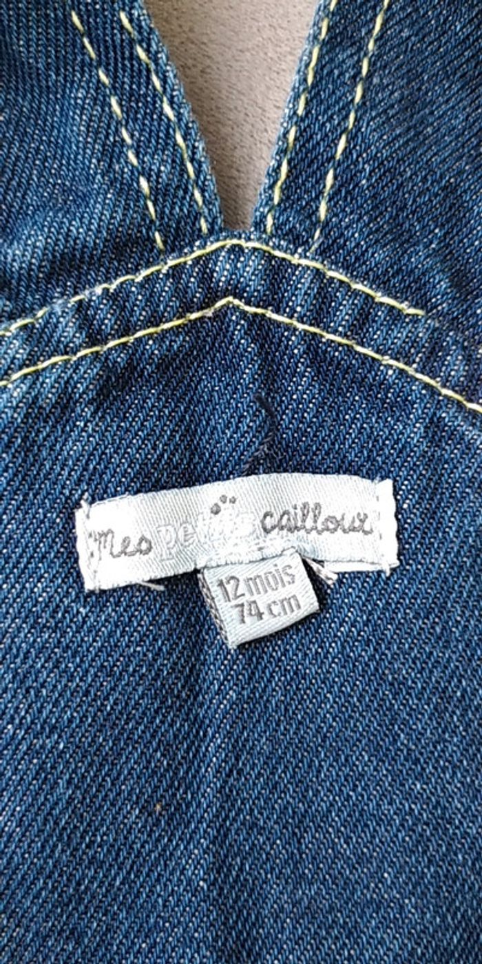Salopette short jeans Garçon 12 mois Mes petits cailloux 100% coton - photo numéro 12