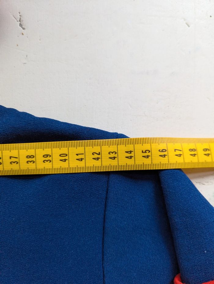 Veste vintage à capuche - Bleu et rouge - Fermeture éclair Talon - photo numéro 8