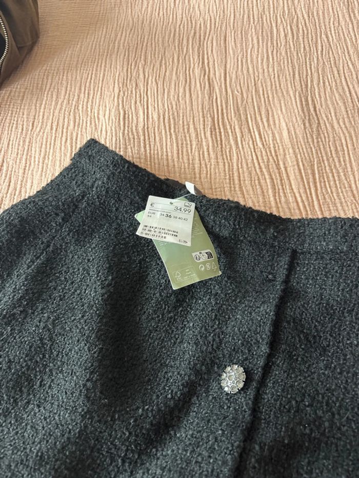 Jupe H&M en tweed noire T36 - photo numéro 2