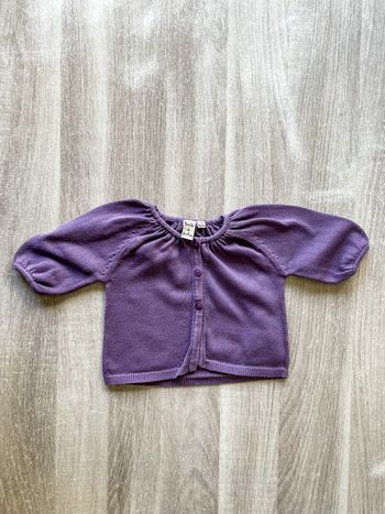 Gilet violet Boîte à malices bébé fille taille 3 mois
