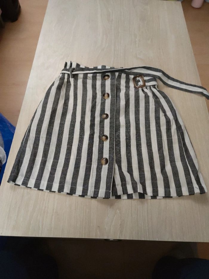 Jupe a rayures taille haute 16 ans S
