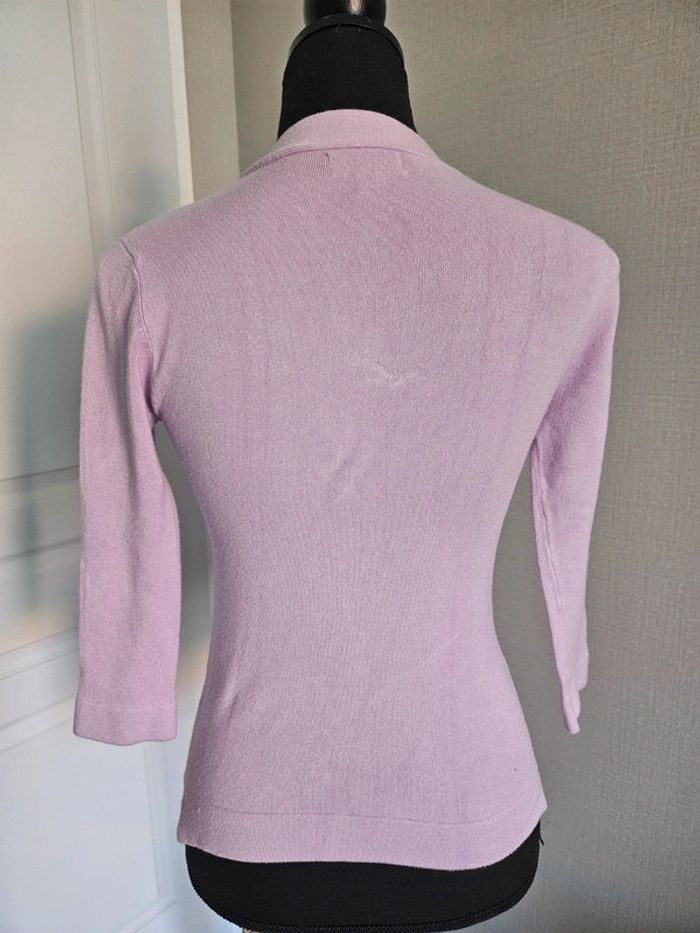 Pull col V et manches 3/4 Froggy lilas taille 1 / taille 36 - photo numéro 5
