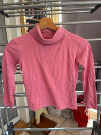 Col roulé manches longues rose taille 10 ans