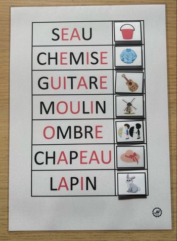 Fiche Montessori : Fiche lecture