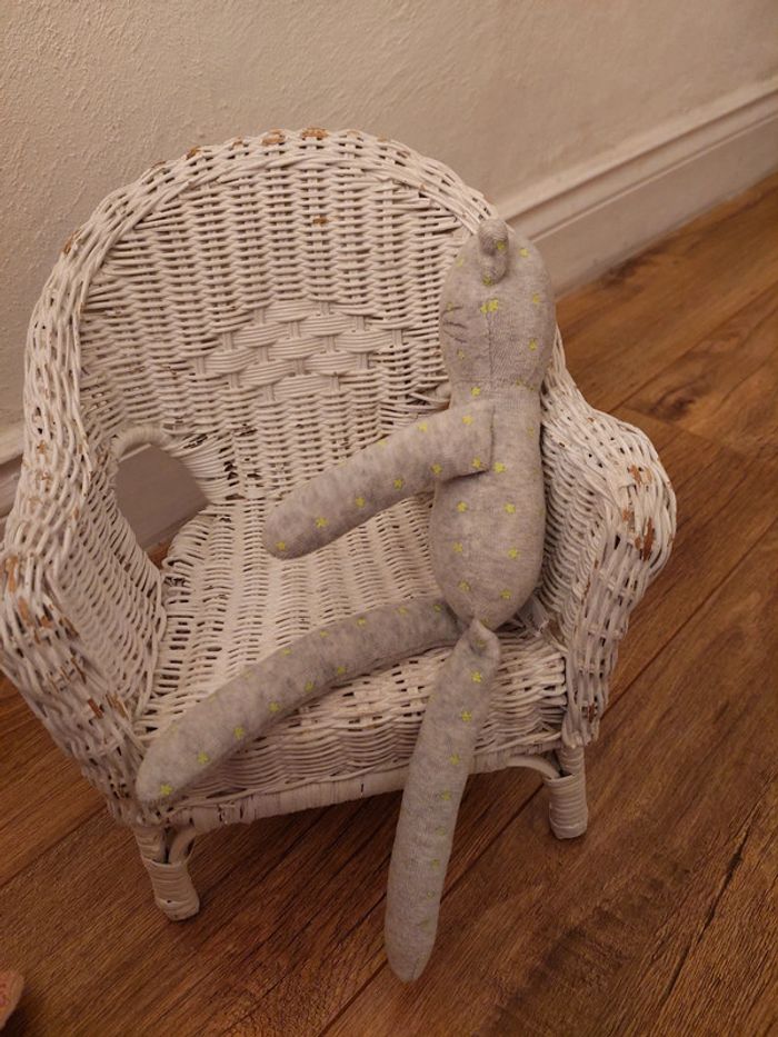 Doudou chat gris et étoiles jaunes Bout'chou - photo numéro 2