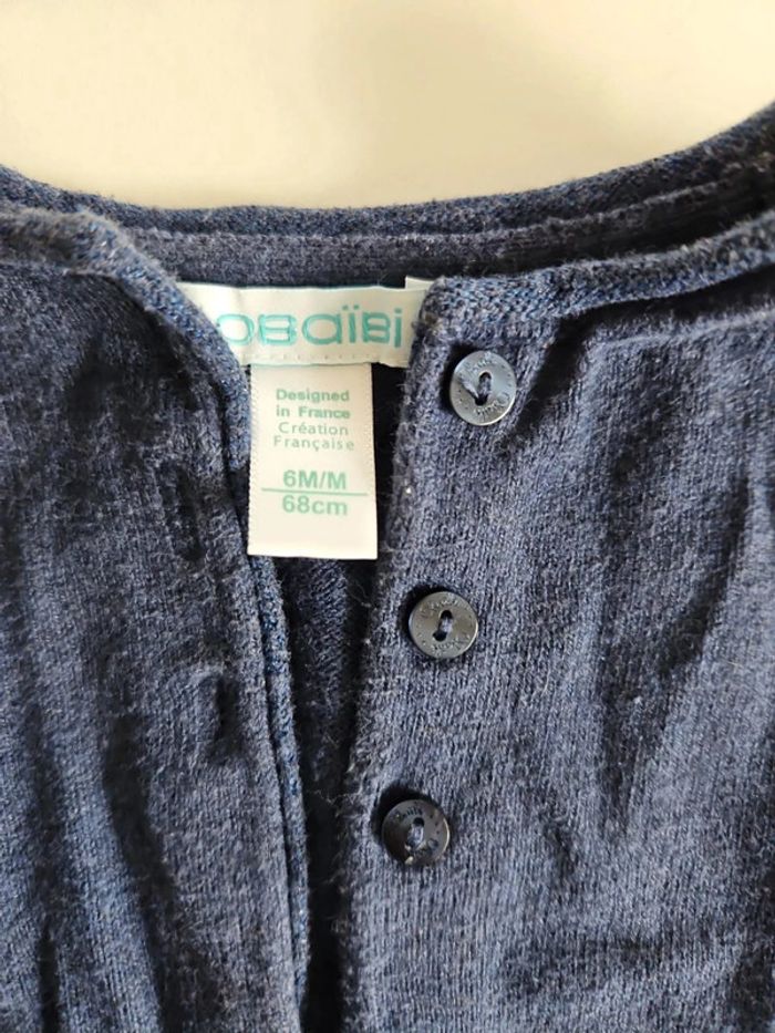 gilet bleu marine 6 mois okaidi - photo numéro 2