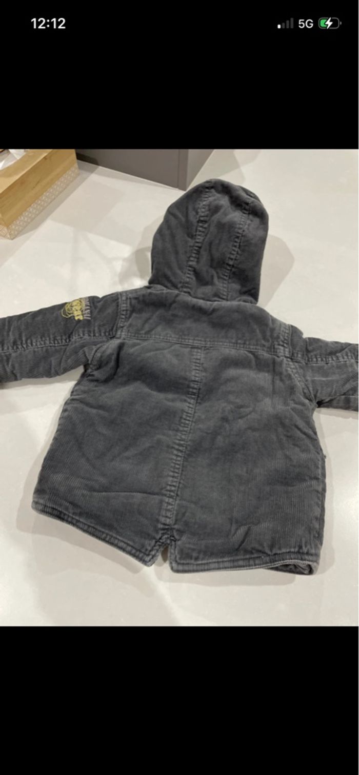 Manteau Hiver 18 mois Kidkanaï velours Gris - photo numéro 2