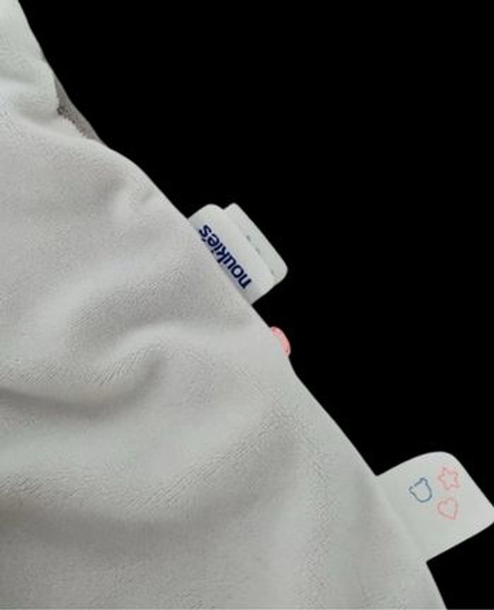 ❤️B5287 Doudou Plat Ours Sam Couronne Blanc Bleu Noukie's Noukies - photo numéro 4