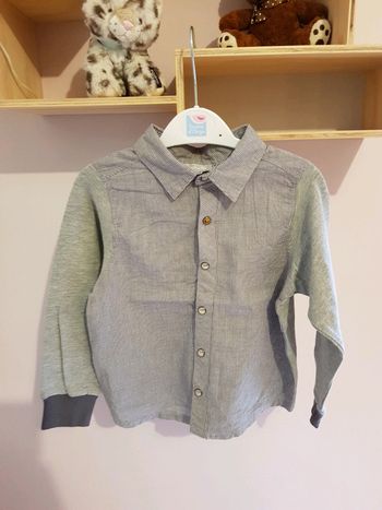Tee-shirt chemise bi-matière bébé garçon 24 mois grain de blé - neuf sans étiquette