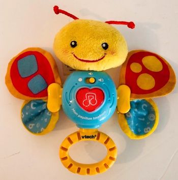 Vtech papillon toudoux hochet interactif parlant lumineux textures tissu forme chiffre lot SOP77