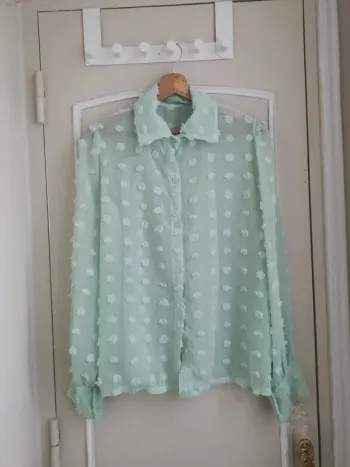 Chemisier transparents à pois pompons taille M