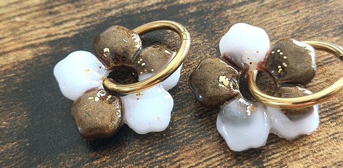 Boucles d'oreilles faites mains