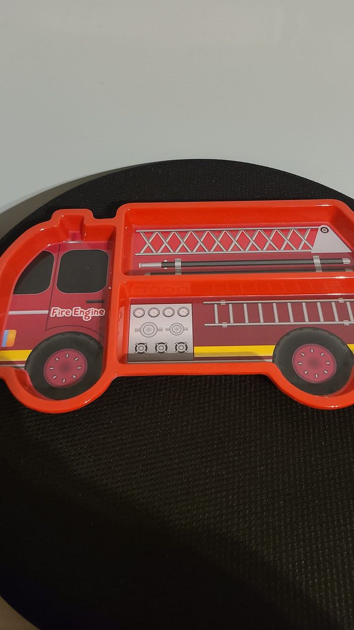 Assiette pour enfants, - Camion de pompiers