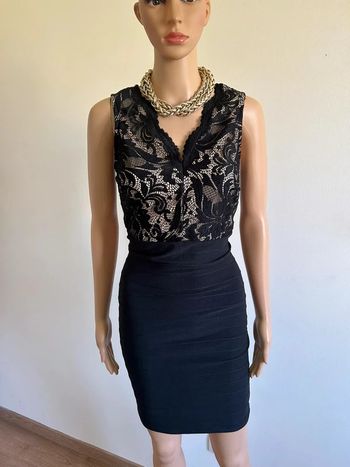 Robe noire et beige sans manches avec dentelle Bodyflirt taille 38/40 jamais portée