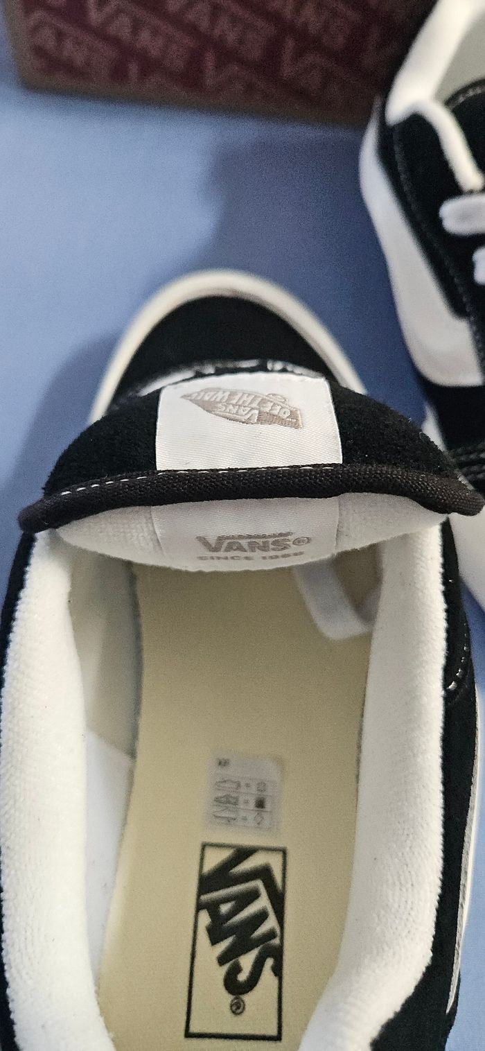 Baskets Vans Knu Skool femme cuir noire et blanche taille 36 - photo numéro 6