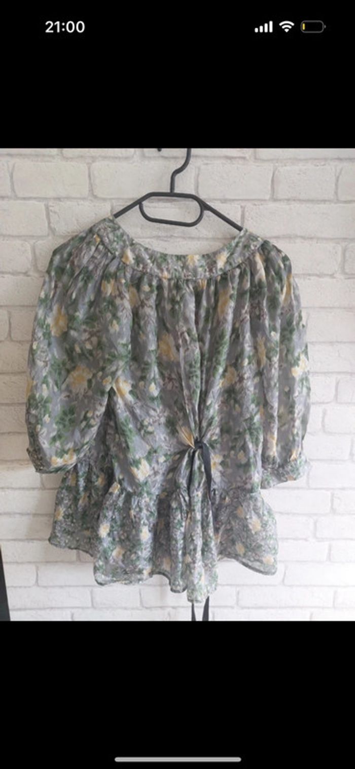 Blouse manches 3/4 100% soie Zara taille S