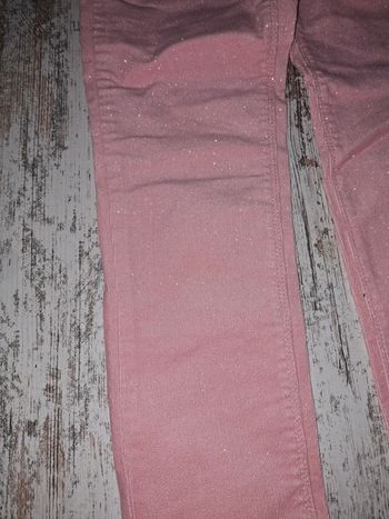 Pantalon  rose pailletée poche cœur