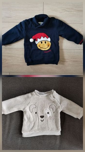 Lot pull polaire garçon  9 mois