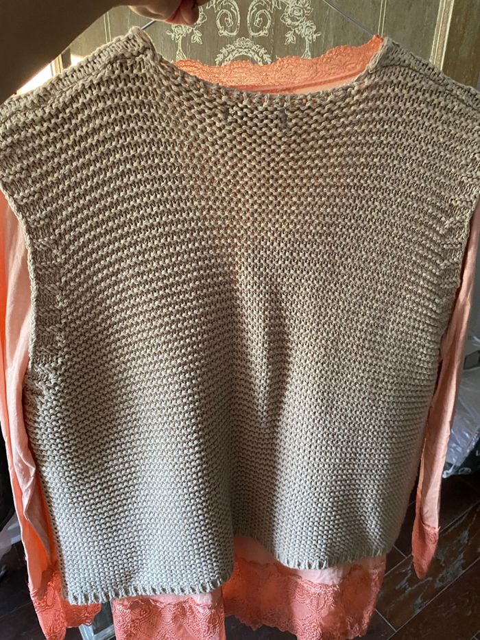 Gilet sans manches beige coton - photo numéro 2