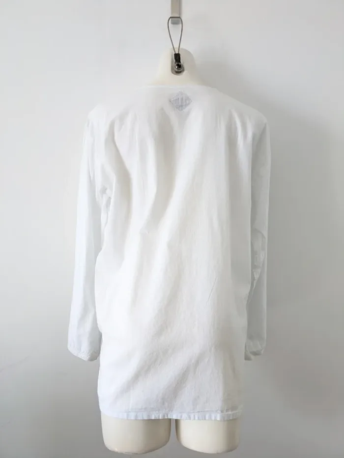 Blouse brodée blanche en coton - Blanc du Nil - taille 4 (44/46) - photo numéro 4