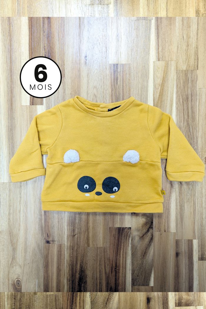 Pull moutarde avec pompom - bébé 6 mois