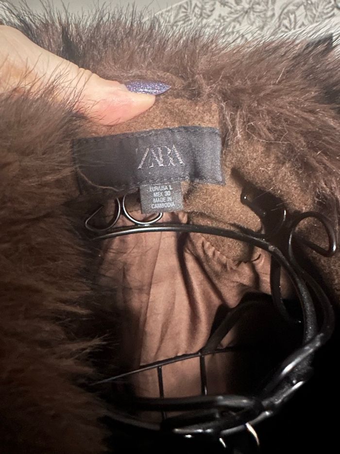 Manteau veste fourrure marron Zara - photo numéro 8