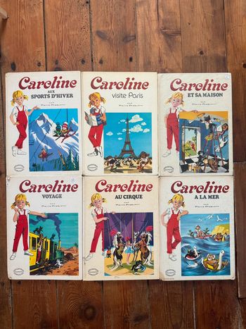 État satisfaisant - Lot de 6 livres anciens blancs Caroline Grands Albums Hachette Pierre Probst