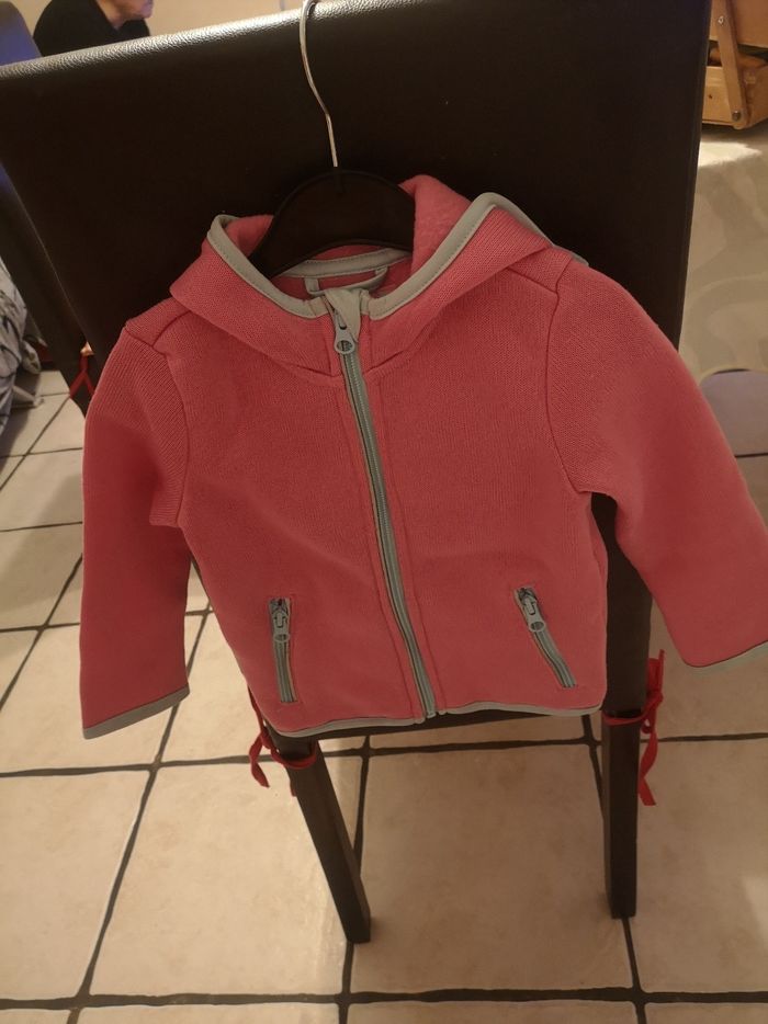 Veste polaire à capuche rose taille 24mois - photo numéro 5