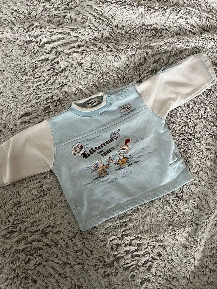 Sweat bébé 3 mois bleu