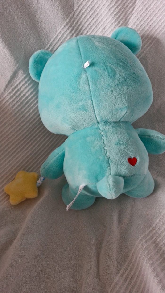 Peluche bisounours baby bleu vert - photo numéro 3