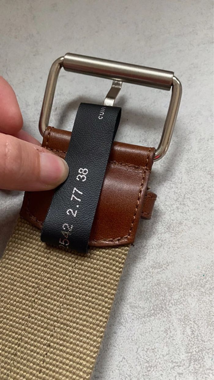 Ceinture en cuir et tissu marron beige Kenzo - photo numéro 3