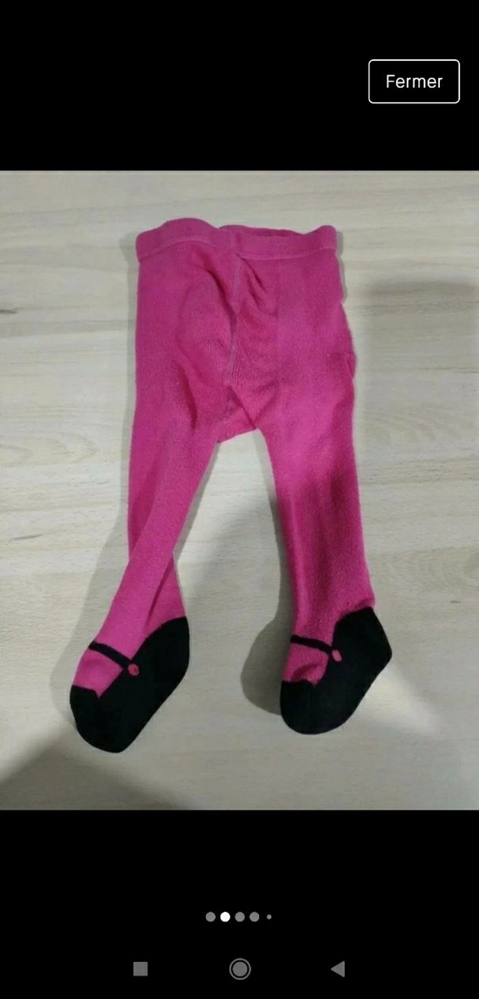 Lot de 3 collants roses 6/12 mois - photo numéro 2