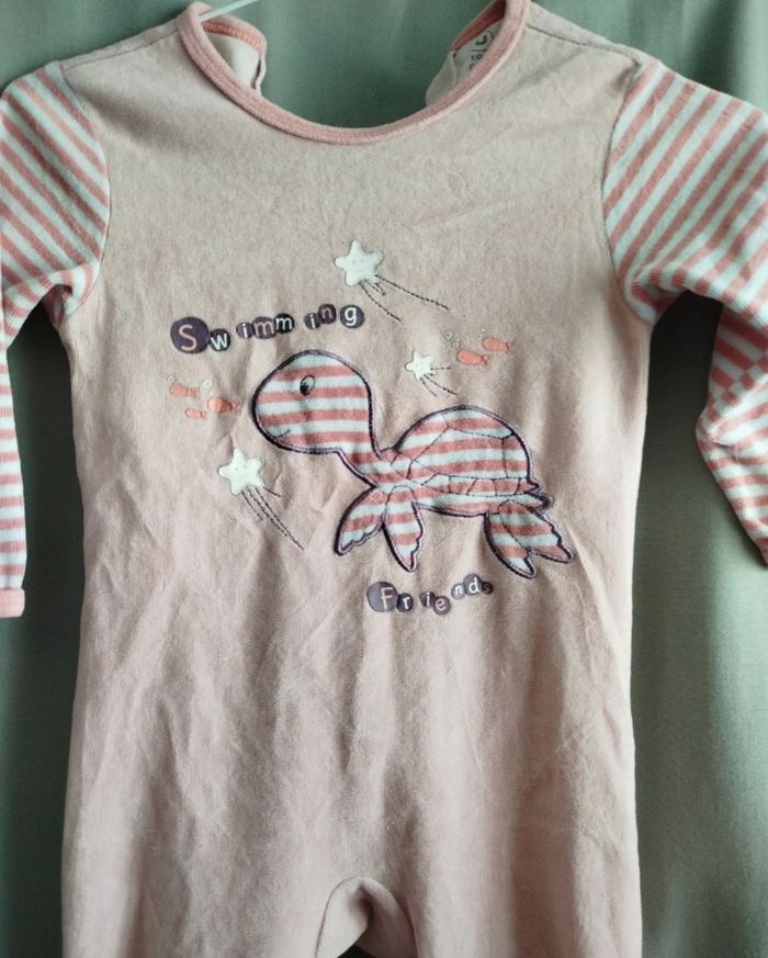 Pyjama fille grenouillère tortue - photo numéro 2