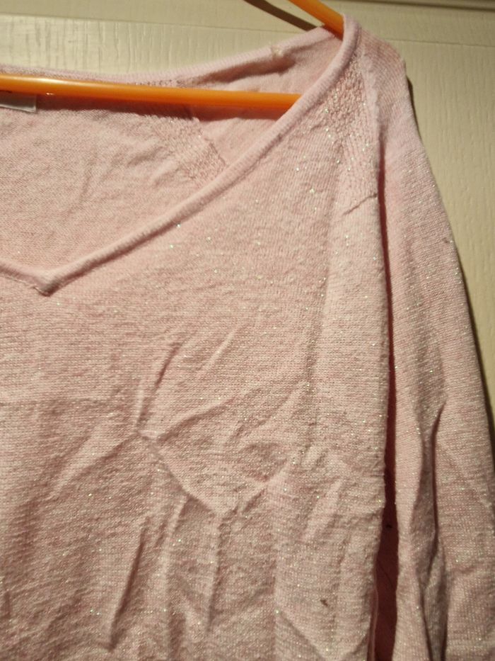 Pull femme taille M 38 rose cache cache - photo numéro 2