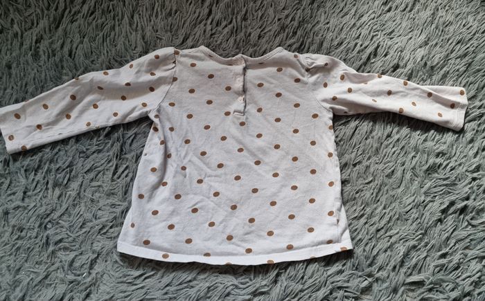 T-shirt manches longues à pois 24mois - photo numéro 4