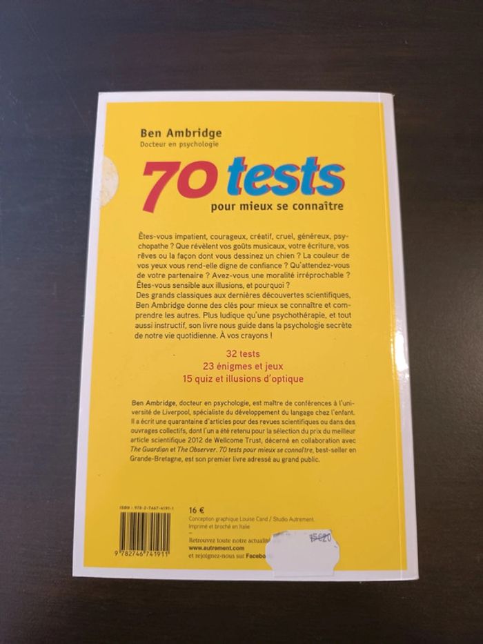 Livre 70 TESTS POUR MIEUX SE CONNAÎTRE - Ben Ambridge - photo numéro 6