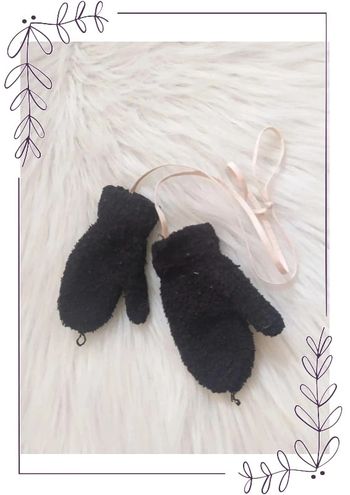 Gants moufles en maille velours