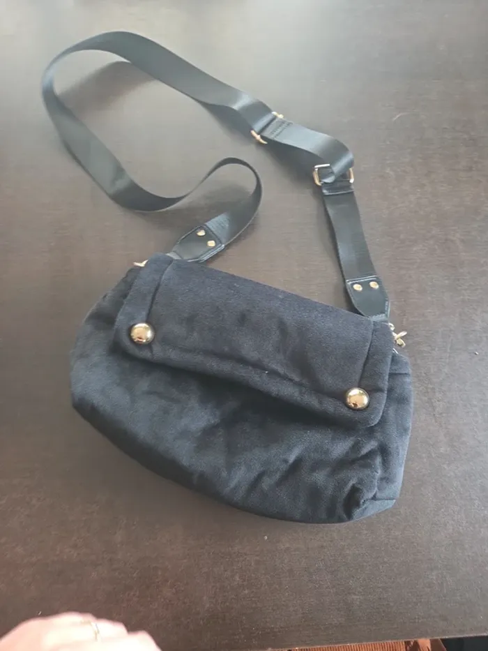 Sac a main velours noir - photo numéro 2