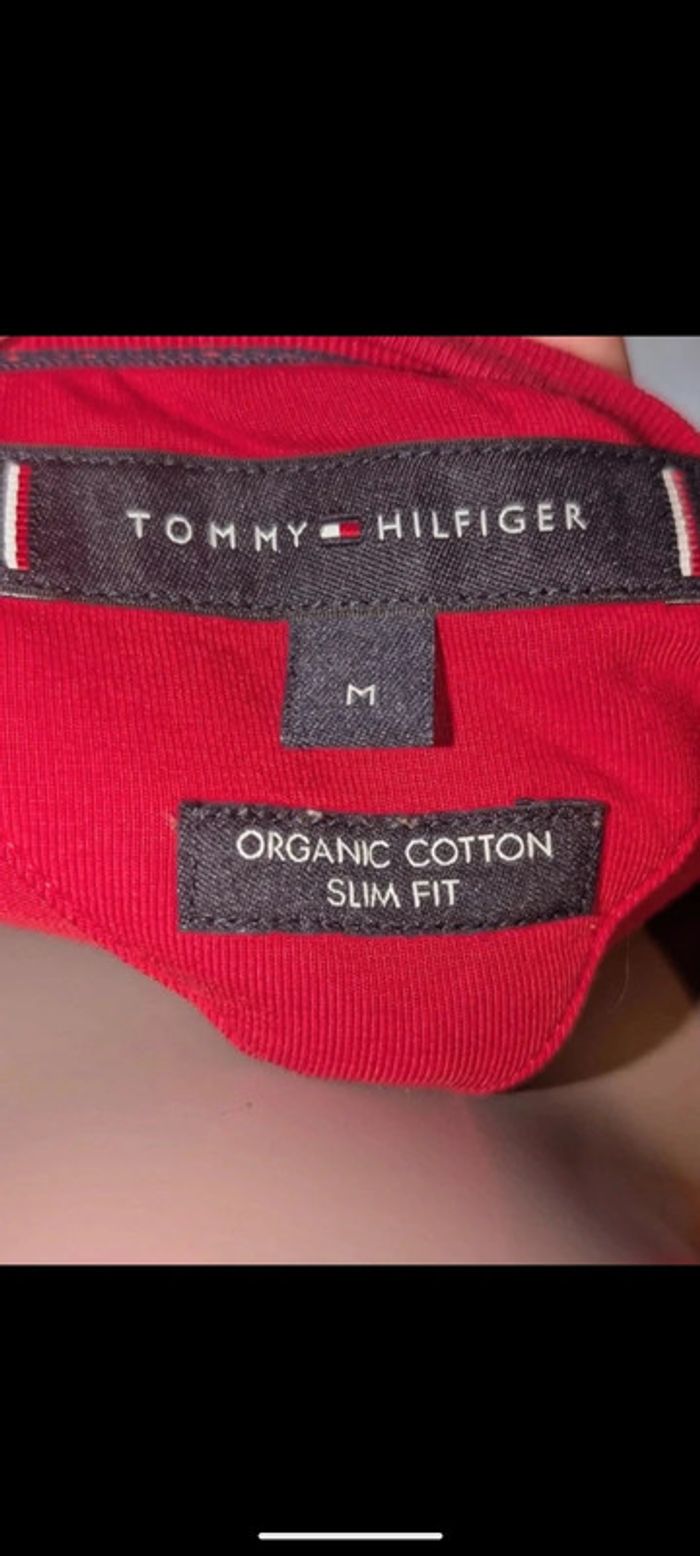 Tee-shirt Manche Longue Rouge Tommy Hilfiger - photo numéro 3