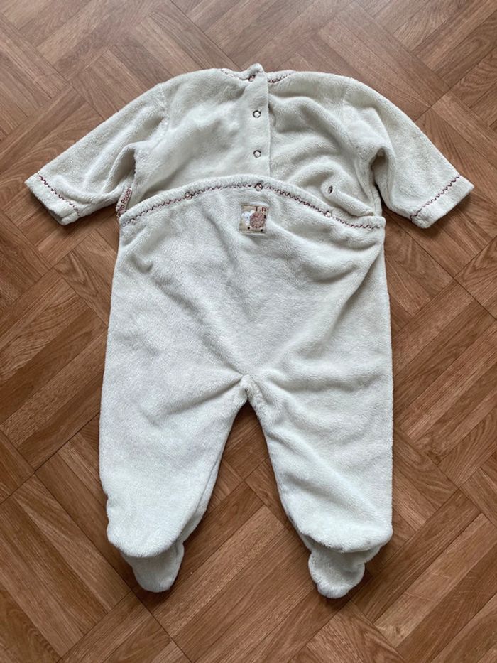 Pyjamas une pièce beige vintage taille 6 mois Fabrication Maison - photo numéro 3